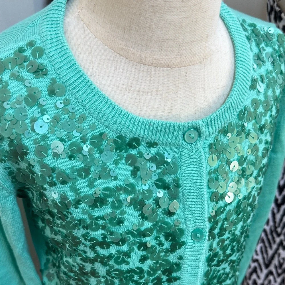 GAP Girls Teal Sequin Cardigan: Fancy Shimmer Gorgeous!